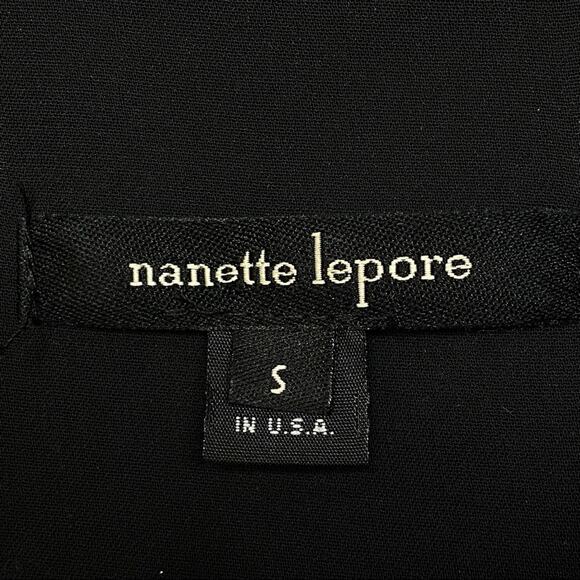 Nanette Lepore Zen Silk Floral Blouse Womens Size S Purple Black Bell Sleeve - Picture 13 of 16